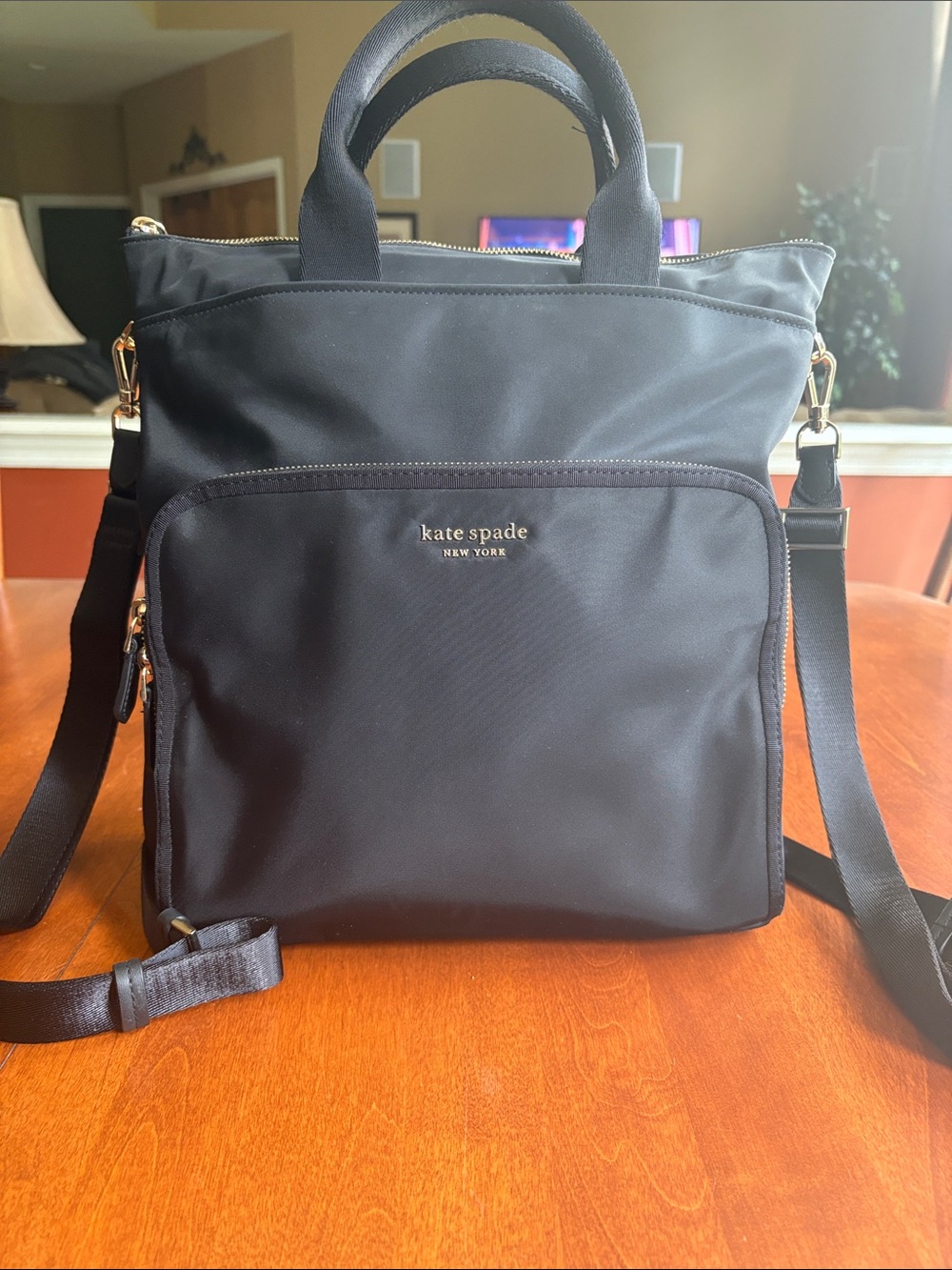 Kate Spade Black Sam KSNYL Nylon Convertible Tote/Backpack